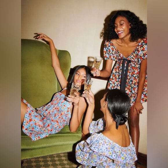 AGUA by AGUA BENDITA La Fania Horizonte Floral Cotton Mini Dress Size XS - Picture 5 of 13